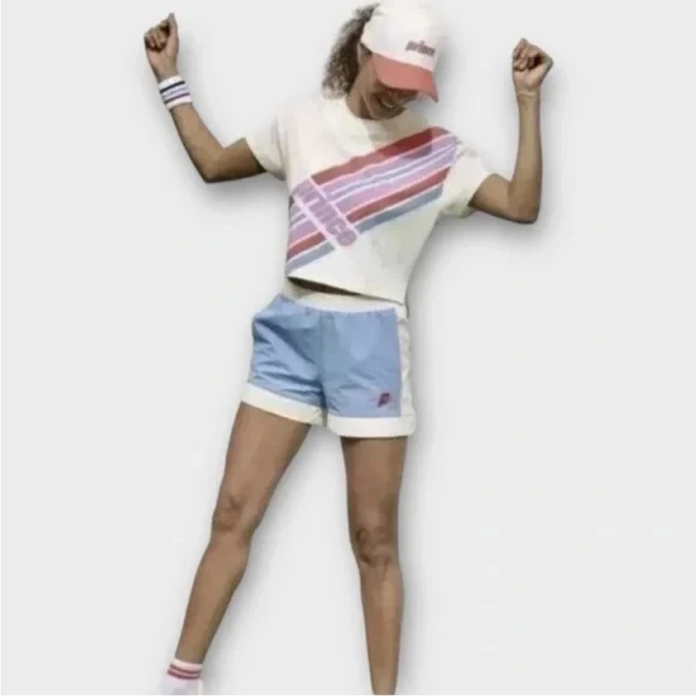 Prince Women's Crew Neck Hi-Lo Cropped Pickleball T-shirt Multi Top Size XS New